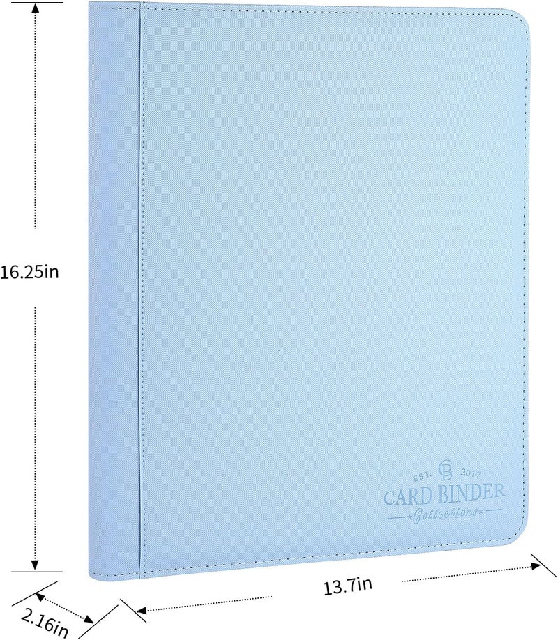 CARDBINDER Toploader Binder,Toploader Hard Cases, 9-Pocket Pages Sleeves Hold up 288 Cards.Toploader Card Binder with Sleeves for “3×4” rigid，Card Holder(Light Blue) - Image 2